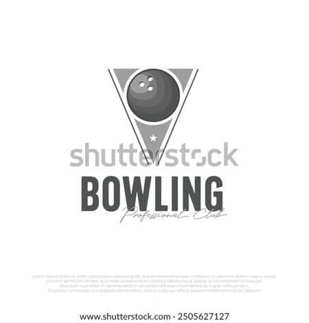 bowling ball logo emblem design illustration sport template vector graphic design. logo for bowling club in tournament or league champion