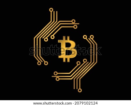 bitcoin gold color abstract illustration