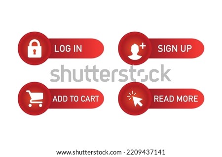 log in, sign up, add to cart, register icons vector illustration