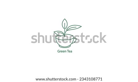 Vector Icon Representing Green Tea for Health and Wellness Themes.