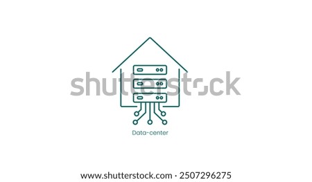 Data Center Infrastructure Vector Icon Illustration