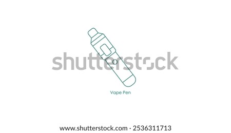 Vector Icon of a Modern Vape Pen Design for CBD and Cannabis Consumption