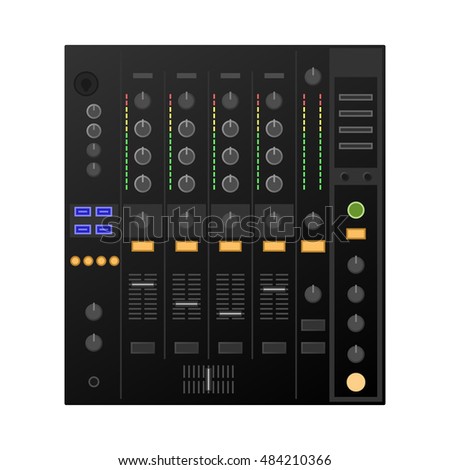 Digital DJ deck, mixer. Vector