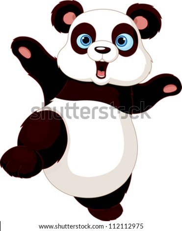 Cute Panda doing martial art
