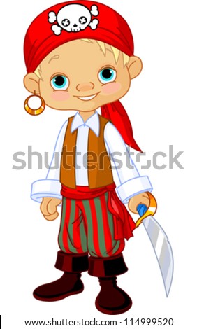 Boy Dressed As A Pirate Stock Vector Illustration 114999520 : Shutterstock