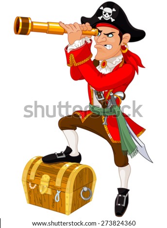Illustration of cartoon pirate