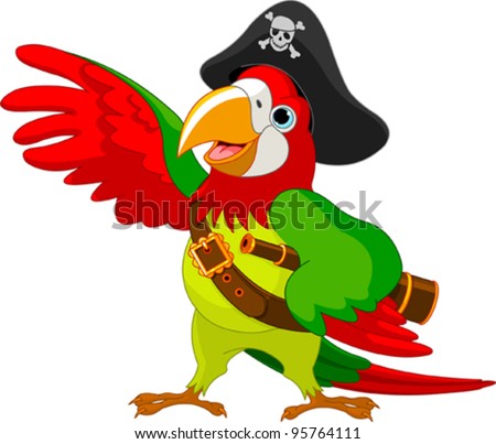 Illustration of talking Pirate Parrot