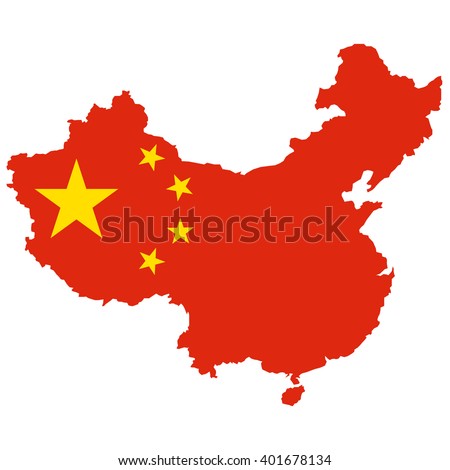 vector map of China flag