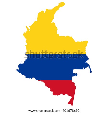 vector map of Colombia flag