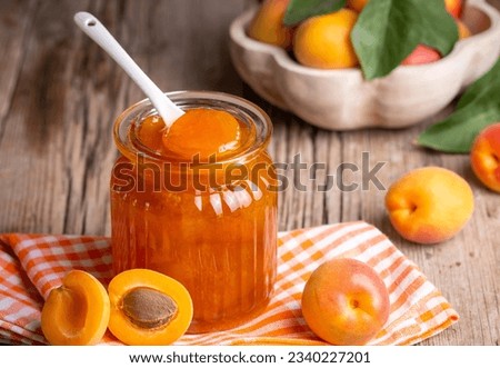 Similar – Image, Stock Photo Preserves of peach jam