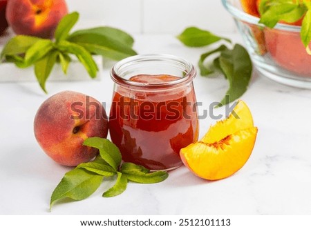 Similar – Image, Stock Photo Preserves of peach jam