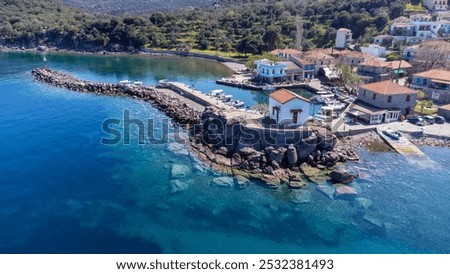 Similar – Image, Stock Photo Picturesque seaside with rocks at bright sunset