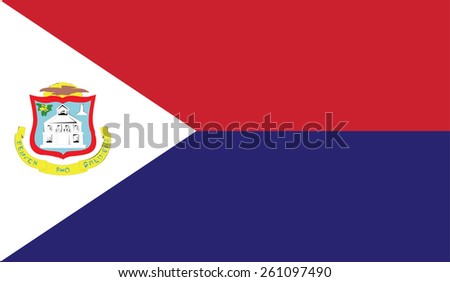 Flag of Saint Martin. Vector illustration