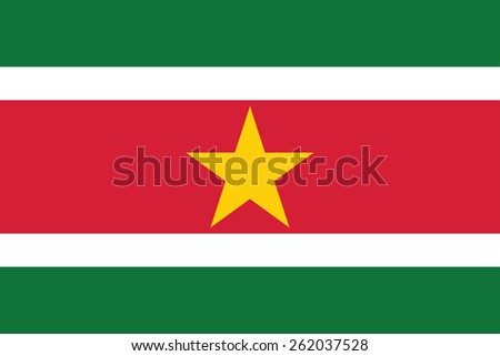 flag of Suriname. Vector Illustration