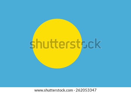 Palau flag. Vector illustration.