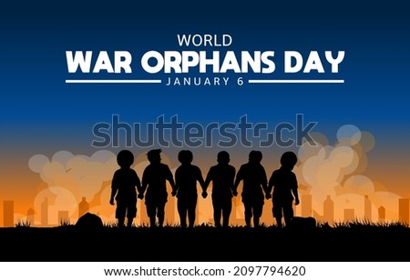 World War orphans day theme template. Vector illustration. Suitable for Poster, Banners, campaign and greeting card.