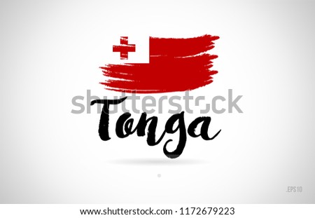 tonga country flag concept with grunge design suitable for a logo icon design