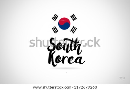 south korea country flag concept with grunge design suitable for a logo icon design