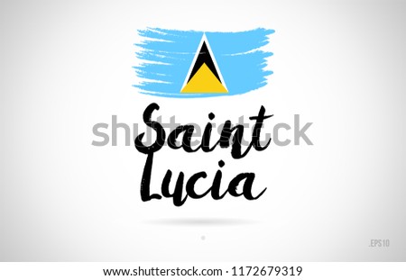 saint lucia country flag concept with grunge design suitable for a logo icon design