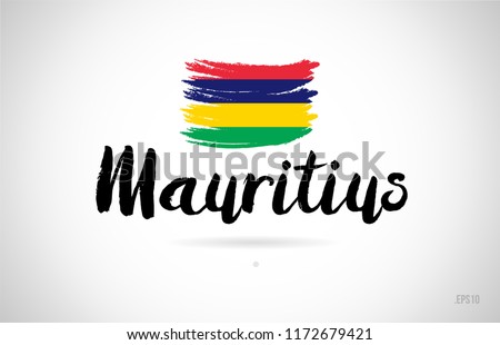 mauritius country flag concept with grunge design suitable for a logo icon design