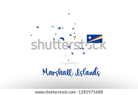 Marshall Islands country flag inside country border map design suitable for a logo icon design