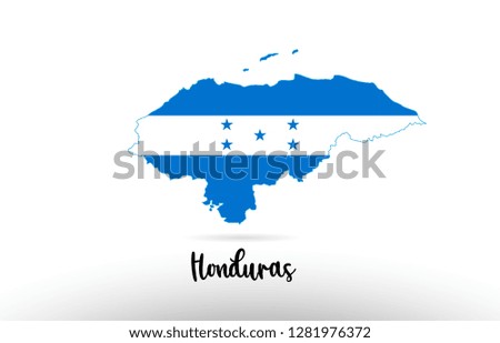 Honduras country flag inside country border map design suitable for a logo icon design