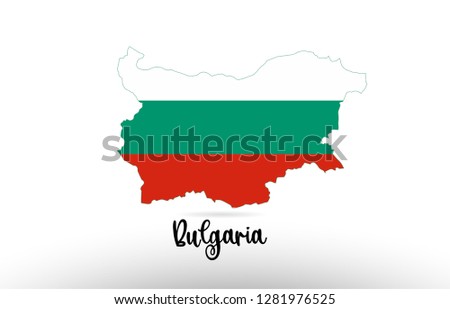 Bulgaria country flag inside country border map design suitable for a logo icon design