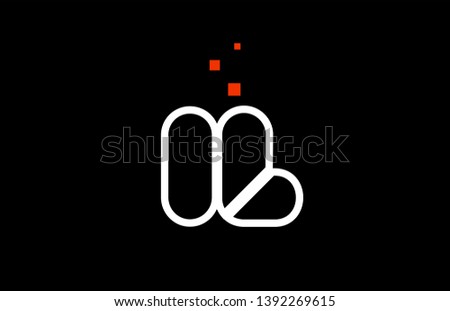 IL I L black white red dots alphabet letter combination suitable as a logo icon design for a company or business