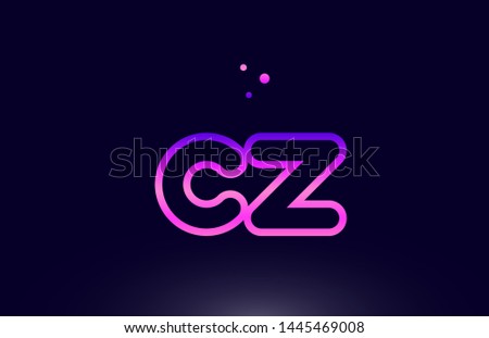 cz c z pink blue alphabet letter combination logo design suitable for a company or business Stok fotoğraf © 