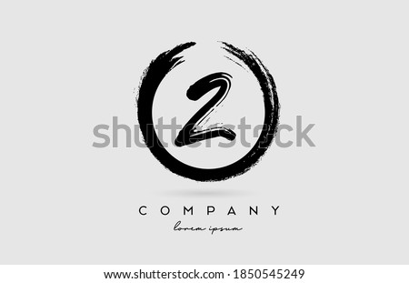 grunge number 2 logo icon. Vintage design for business and company in white and black colors with circle