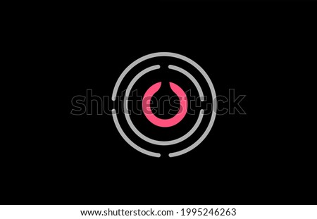 O letter design with pink colour and circles. Alphabet logo design. Branding icon for products and company