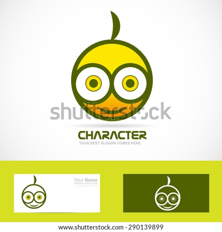 Vector company logo icon element template face character smiley funny drawing