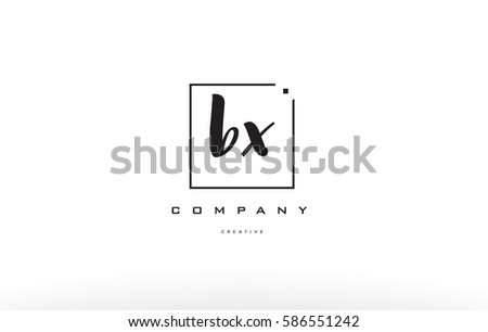 bx b x hand writing written black white alphabet company letter logo square background small lowercase design creative vector icon template 