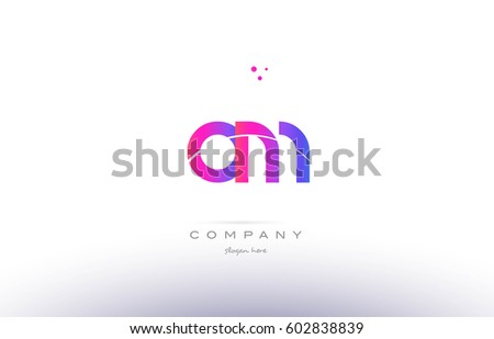 om o m  pink purple modern creative gradient alphabet company logo design vector icon template