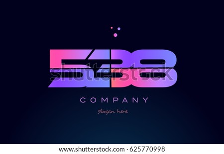 538 pink blue purple number digit numeral dots creative company logo vector icon design template