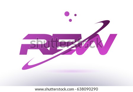 rew r e w  alphabet letter logo combination purple pink creative text dots company vector icon design template