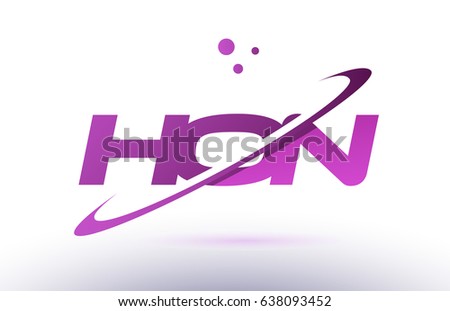 hon h o n  alphabet letter logo combination purple pink creative text dots company vector icon design template