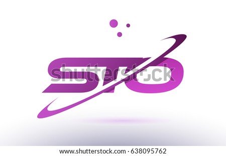 sto s t o  alphabet letter logo combination purple pink creative text dots company vector icon design template