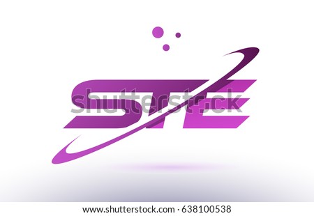 ste s t e  alphabet letter logo combination purple pink creative text dots company vector icon design template