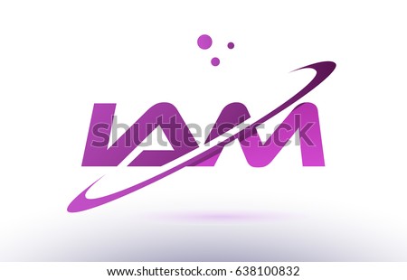 iam i a m  alphabet letter logo combination purple pink creative text dots company vector icon design template