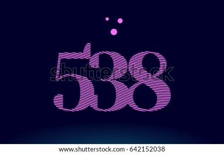 538 number digit logo pink line stripes magenta purple blue font creative text dots company vector icon design