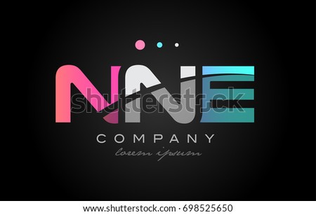 NNE n n e three 3 letter logo combination alphabet vector creative company icon design template modern  pink blue white grey Stock fotó © 