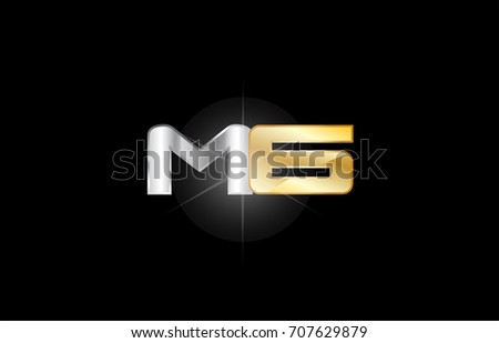 M6 M 6 gold glitter glittering letter and number combination of a logo with metallic texture