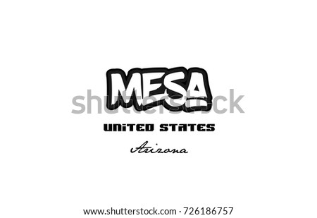 Typography design of mesa arizona city text word in the United States of America graffitti style logo