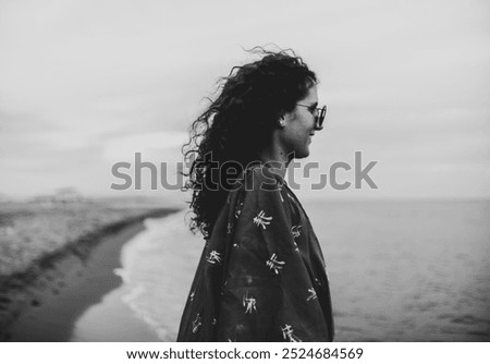 Similar – Image, Stock Photo caught by the gaze of a cat sitting in the middle of the living room