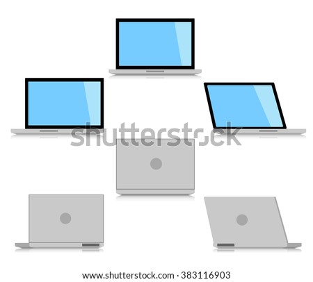 Minimal Laptop isolated on white background. Flat design for business financial marketing banking advertising commercial event in minimal concept cartoon illustration.