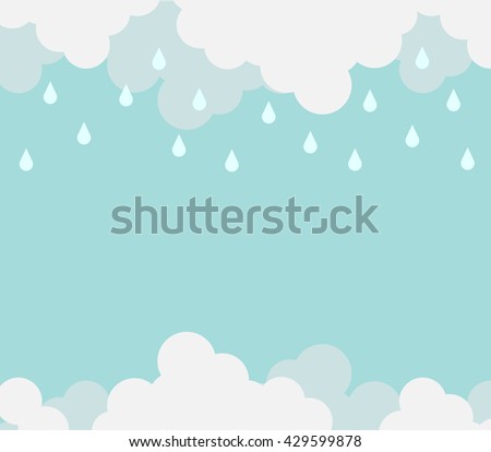 Monsoon season background template with cloud and rain for banner poster flyer or advertising. Flat design for business financial marketing banking sale advertisement concept cartoon illustration.