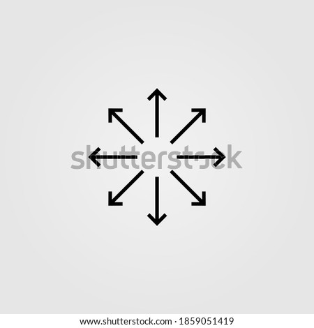 Multiple arrow direction icon in line design style. Abstract vector illustration for infographics, presentation and UI design.