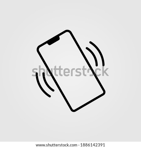 Ringing smartphone icon. Mobile phone ringing or vibrating line icon for apps and websites.