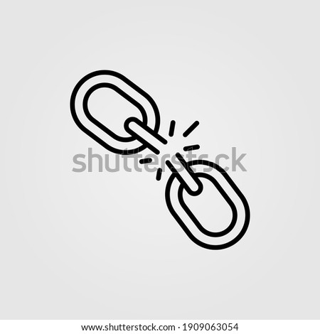 A broken link or broken seo backlink vector icon.